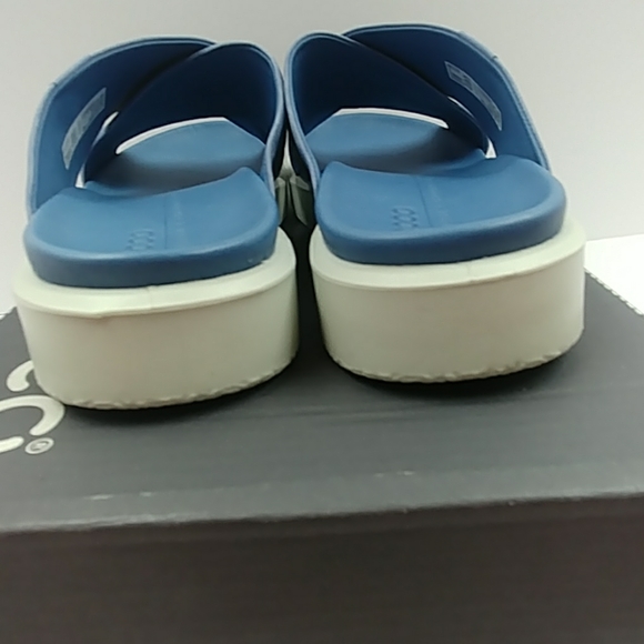 ECCO Flowt Slide Retro Blue Calf Nubuck Size 38 - Picture 3 of 8